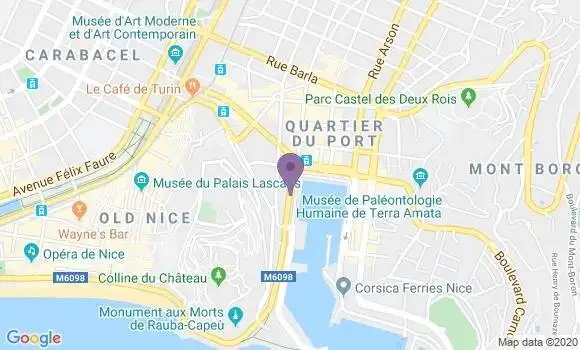 Localisation Banque Postale Agence de Nice Lympia