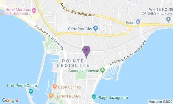 Localisation Banque Postale Agence de Cannes Hesperides