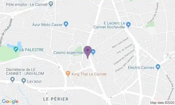 Localisation Banque Postale Agence de Le Cannet les Mimosas