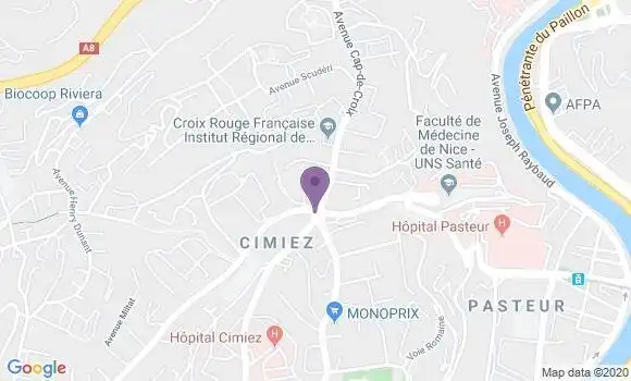 Localisation Banque Postale Agence de Nice Cap de Croix