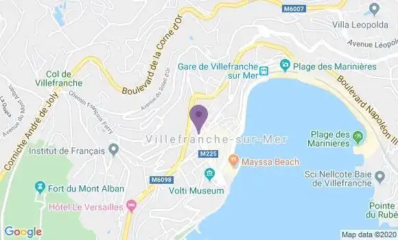 Localisation Banque Postale Agence de Villefranche sur Mer