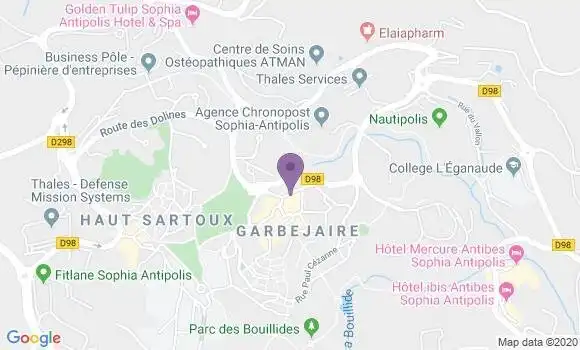 Localisation Banque Postale Agence de Valbonne