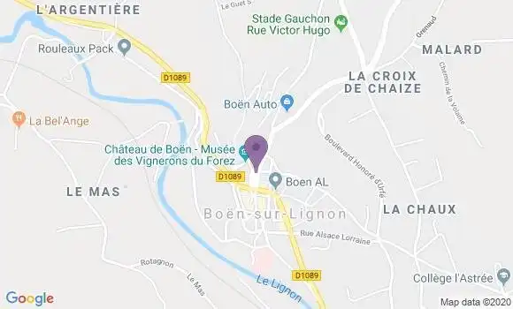 Localisation LCL Agence de Boën sur Lignon