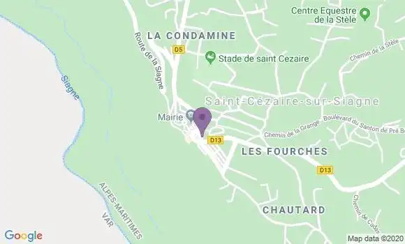 Localisation Banque Postale Agence de Saint Cézaire sur Siagne