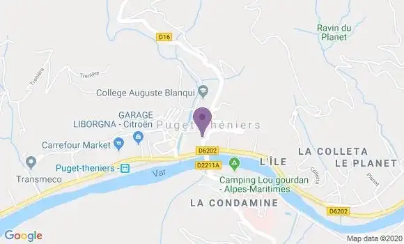 Localisation Banque Postale Agence de Puget Théniers