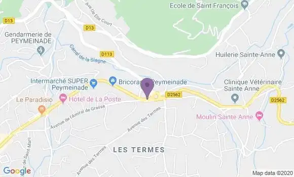 Localisation Banque Postale Agence de Peymeinade