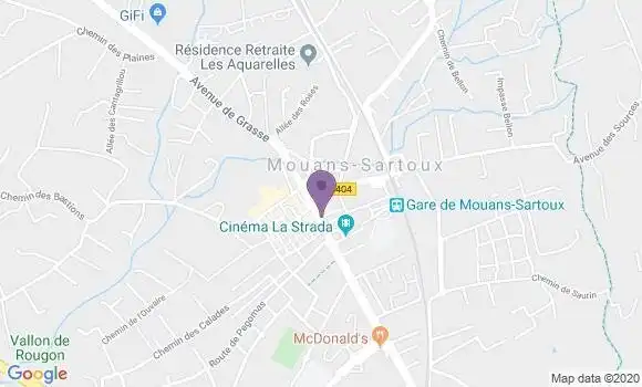 Localisation Banque Postale Agence de Mouans Sartoux