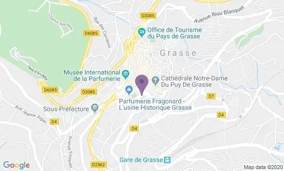 Localisation Banque Postale Agence de Grasse Fragonard