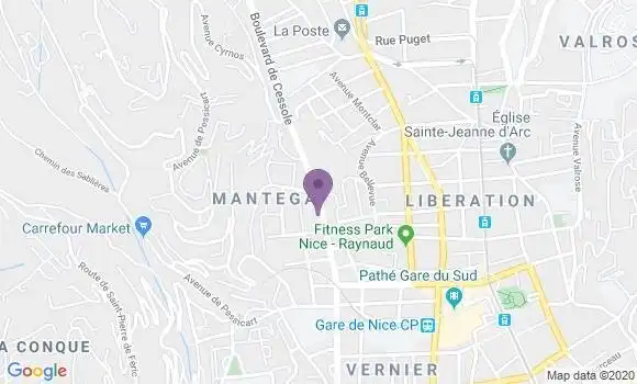 Localisation Banque Postale Agence de Nice Cessole