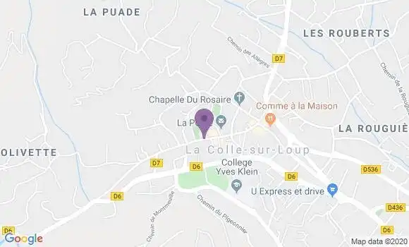 Localisation Banque Postale Agence de La Colle sur Loup