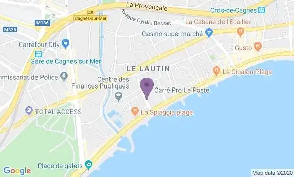 Localisation Banque Postale Agence de Cagnes sur Mer Littoral