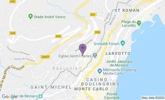 Localisation Banque Postale Agence de Beausoleil