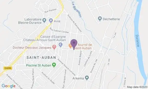Localisation Banque Postale Agence de Saint Auban