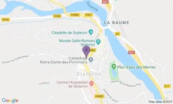 Localisation Banque Postale Agence de Sisteron