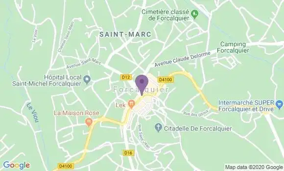 Localisation Banque Postale Agence de Forcalquier