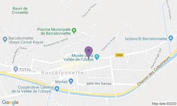 Localisation Banque Postale Agence de Barcelonnette
