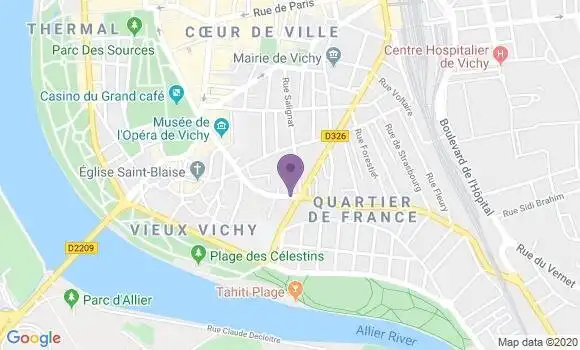 Localisation Banque Postale Agence de Vichy Lardy