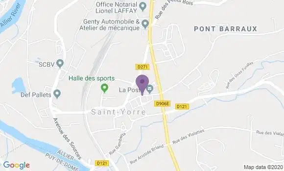 Localisation Banque Postale Agence de Saint Yorre