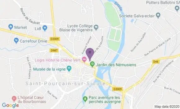 Localisation Banque Postale Agence de Saint Pourçain sur Sioule