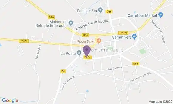 Localisation Banque Postale Agence de Montmarault