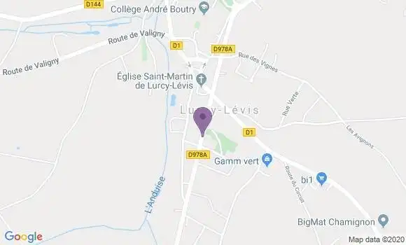 Localisation Banque Postale Agence de Lurcy Lévis