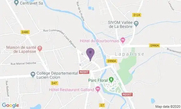 Localisation Banque Postale Agence de Lapalisse