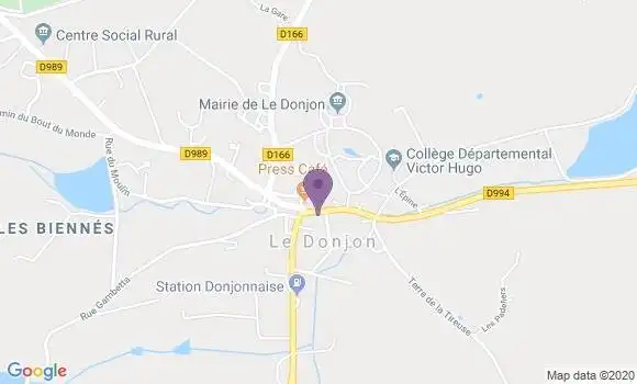 Localisation Banque Postale Agence de Le Donjon