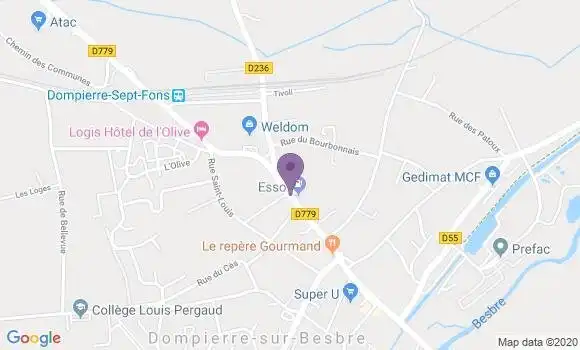 Localisation Banque Postale Agence de Dompierre sur Besbre