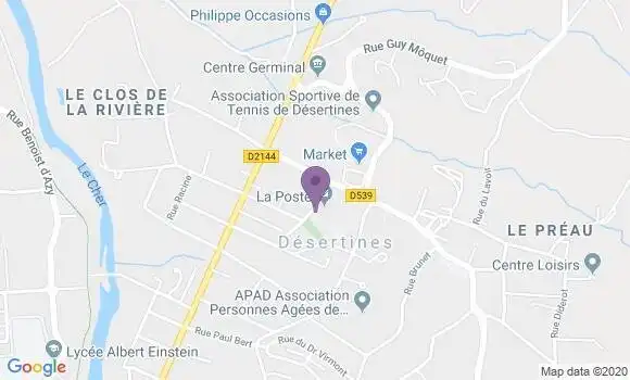 Localisation Banque Postale Agence de Desertines