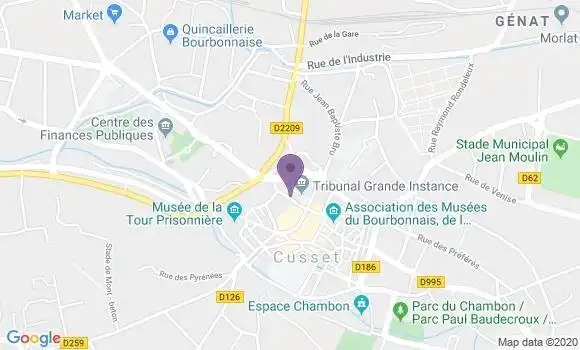 Localisation Banque Postale Agence de Cusset