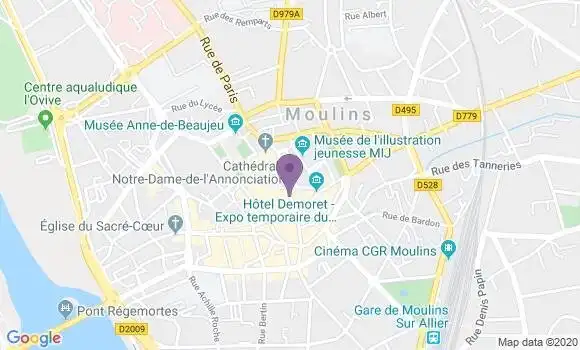 Localisation Banque Postale Agence de Moulins Jacquemart