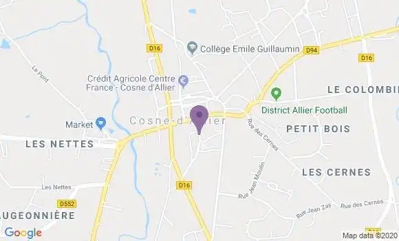 Localisation Banque Postale Agence de Cosne d