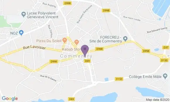Localisation Banque Postale Agence de Commentry