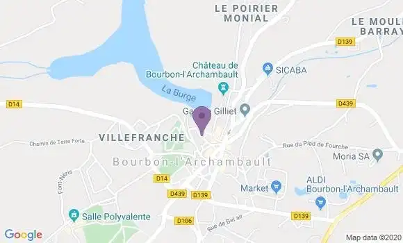 Localisation Banque Postale Agence de Bourbon l