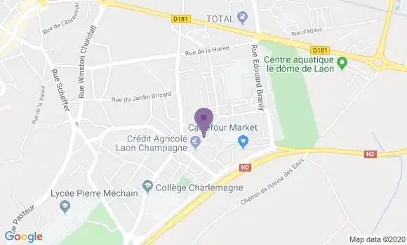 Localisation Banque Postale Agence de Laon Champagne