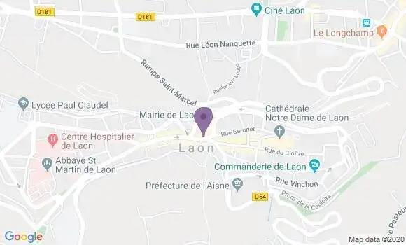 Localisation Banque Postale Agence de Laon Plateau