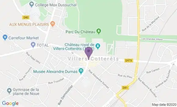 Localisation Banque Postale Agence de Villers Cotterêts