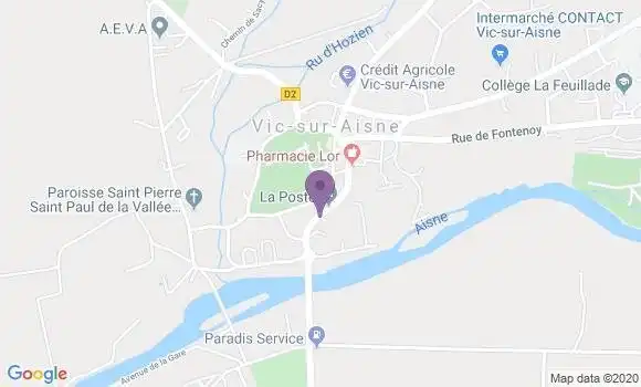 Localisation Banque Postale Agence de Vic sur Aisne