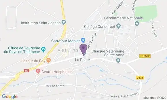Localisation Banque Postale Agence de Vervins