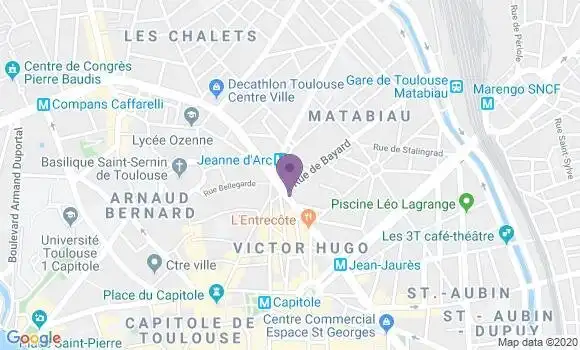 Localisation LCL Agence de Toulouse Bayard