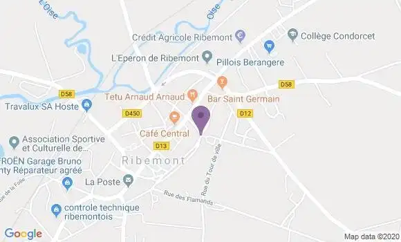 Localisation Banque Postale Agence de Ribemont