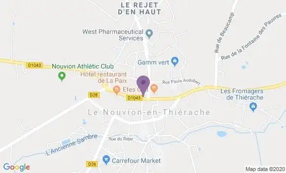 Localisation Banque Postale Agence de Le Nouvion en Thièrache