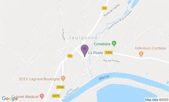 Localisation Banque Postale Agence de Jaulgonne