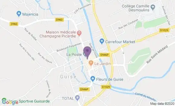 Localisation Banque Postale Agence de Guise