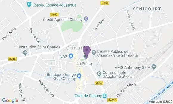Localisation Banque Postale Agence de Chauny