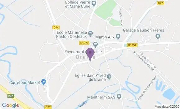 Localisation Banque Postale Agence de Braine