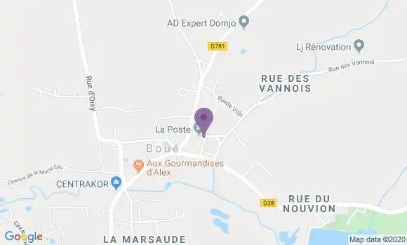 Localisation Banque Postale Agence de Boué