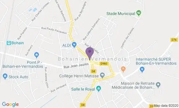 Localisation Banque Postale Agence de Bohain en Vermandois