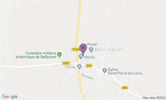 Localisation Banque Postale Agence de Bellicourt