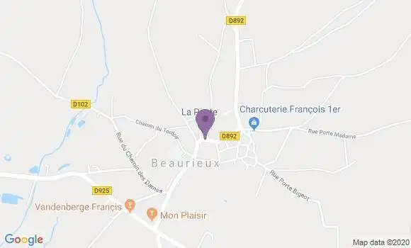 Localisation Banque Postale Agence de Beaurieux